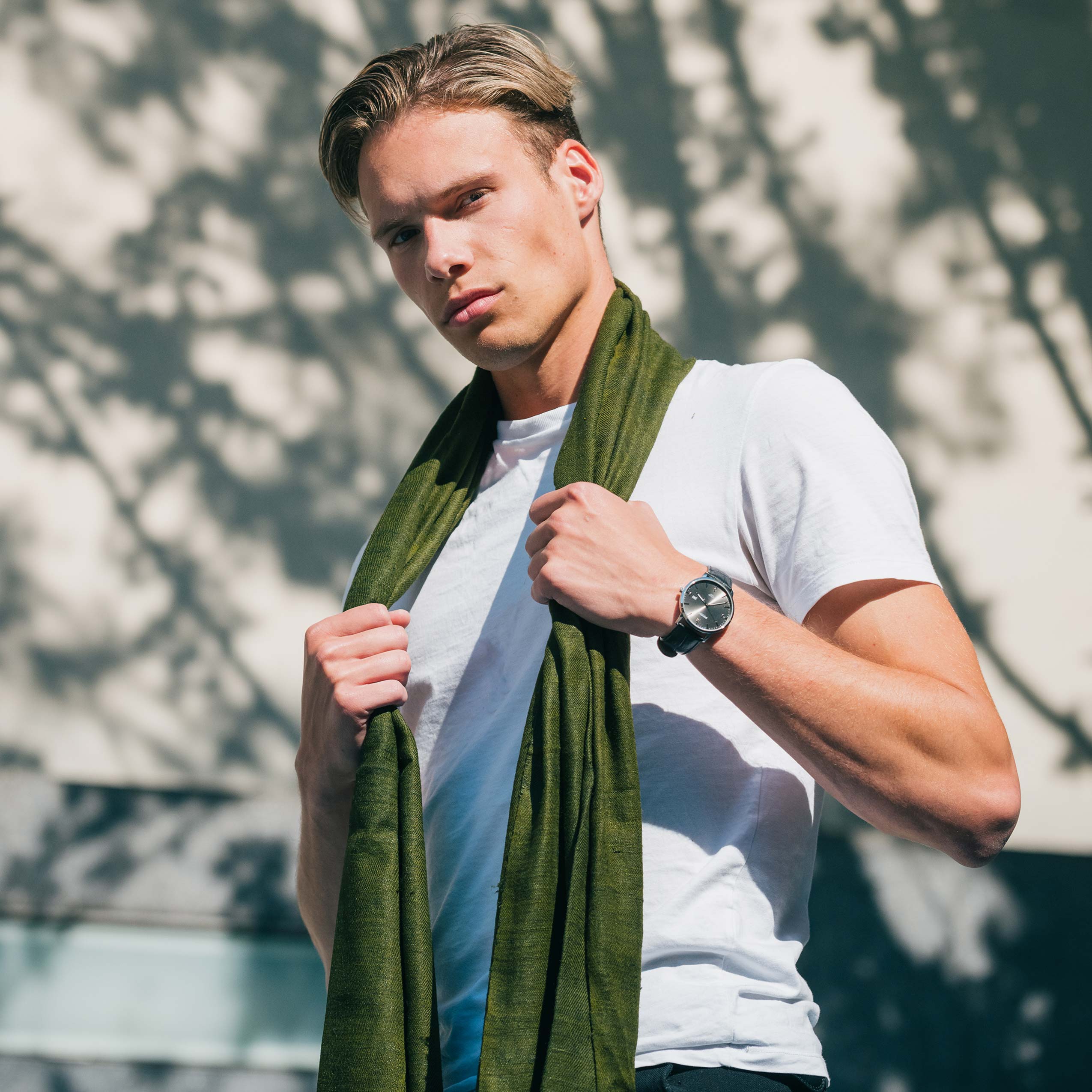 Timeless Silk - Green Eri Silk Shawl