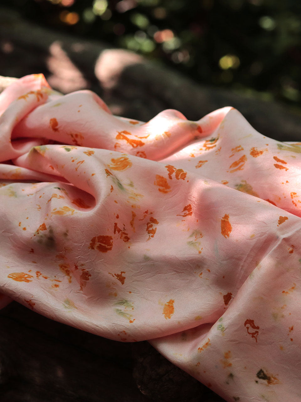 Onyx Blush Eco-printed Silk Scarf