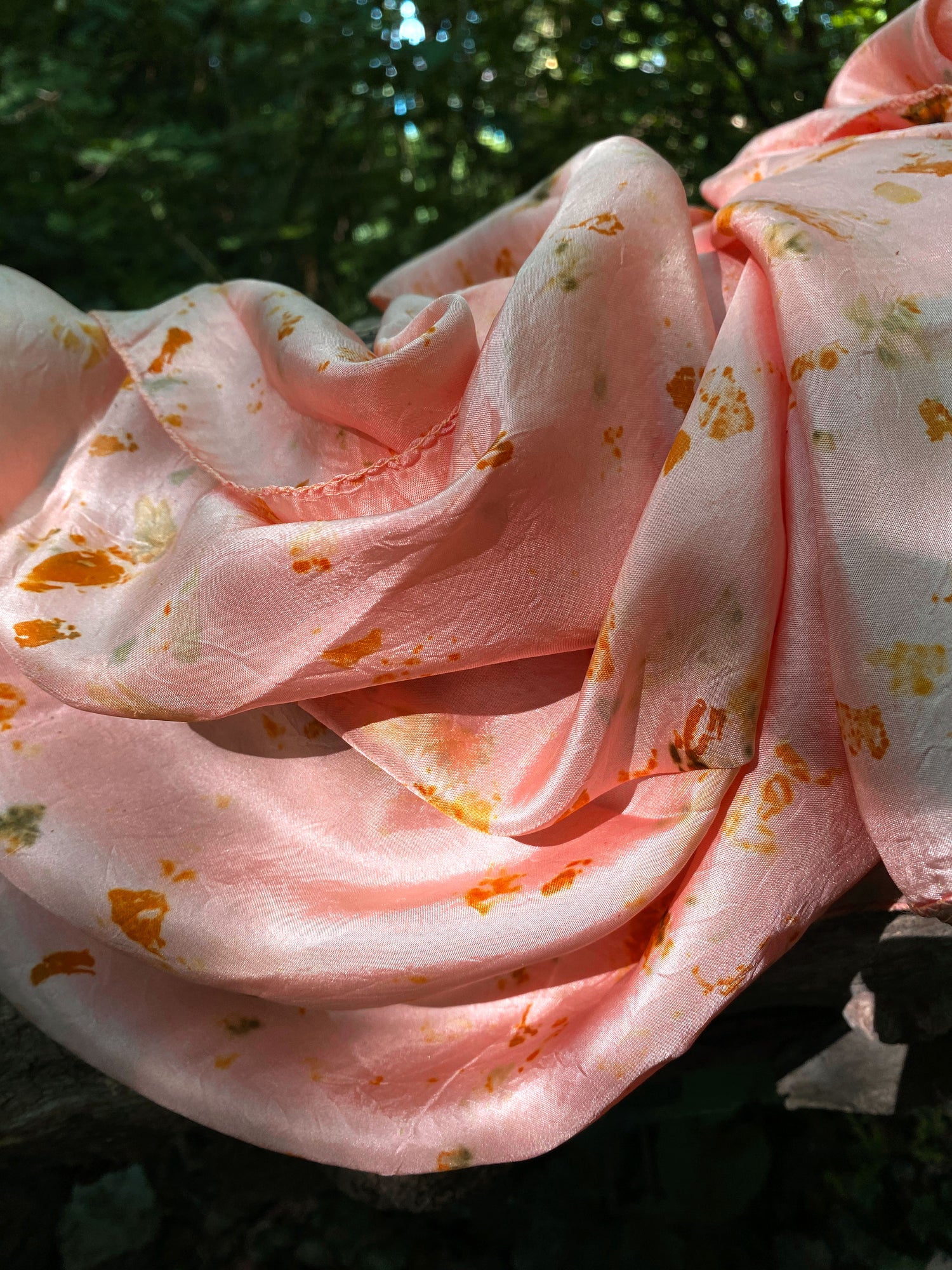 Onyx Blush Eco-printed Silk Scarf