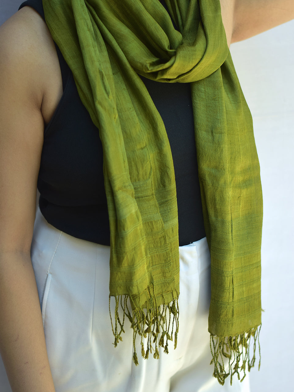 Niseko - Green Nuni Silk Shawl