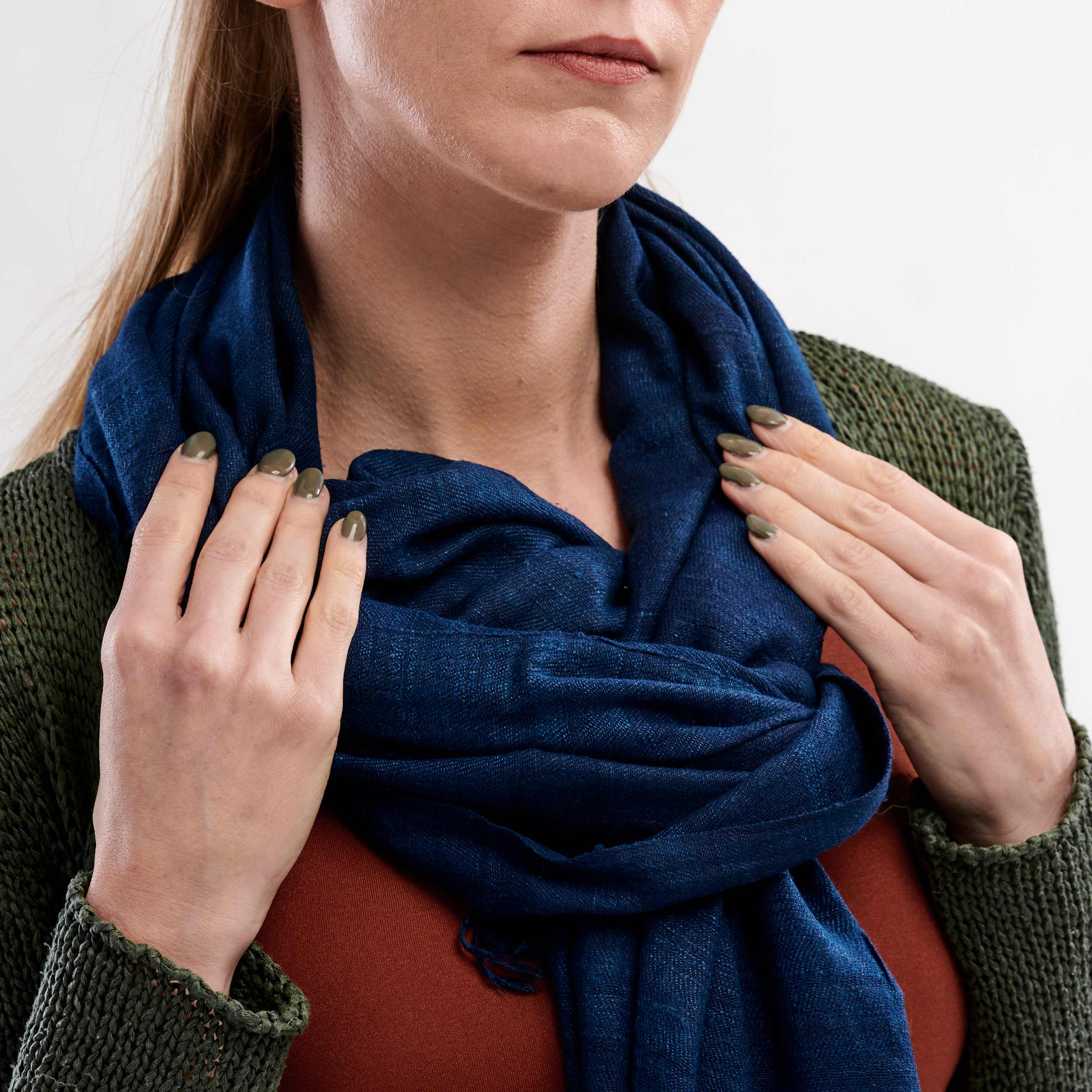 Timeless Silk – Blue Eri Silk Shawl