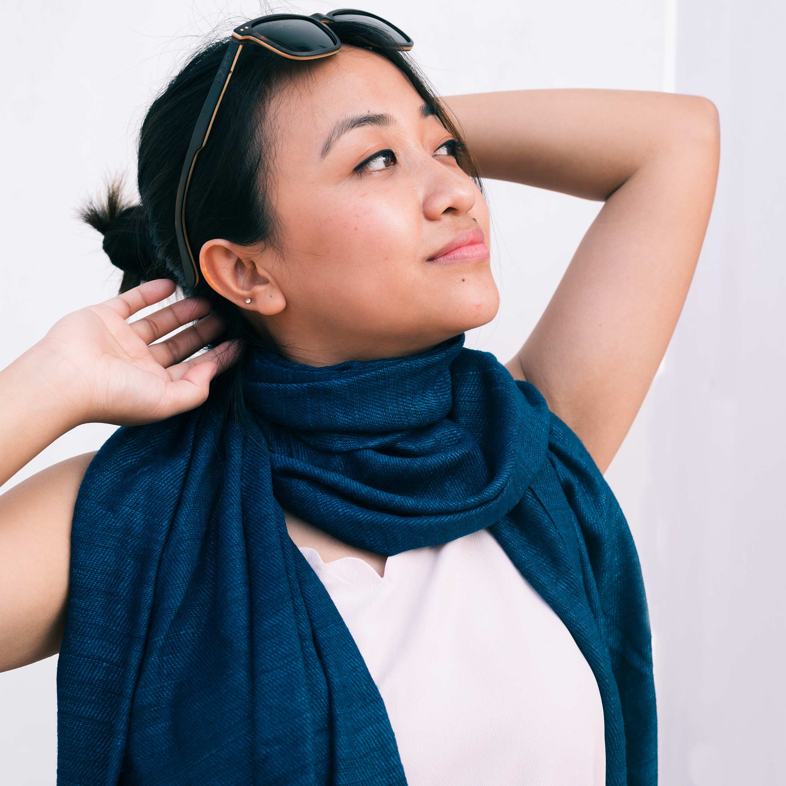Timeless Silk – Blue Eri Silk Shawl