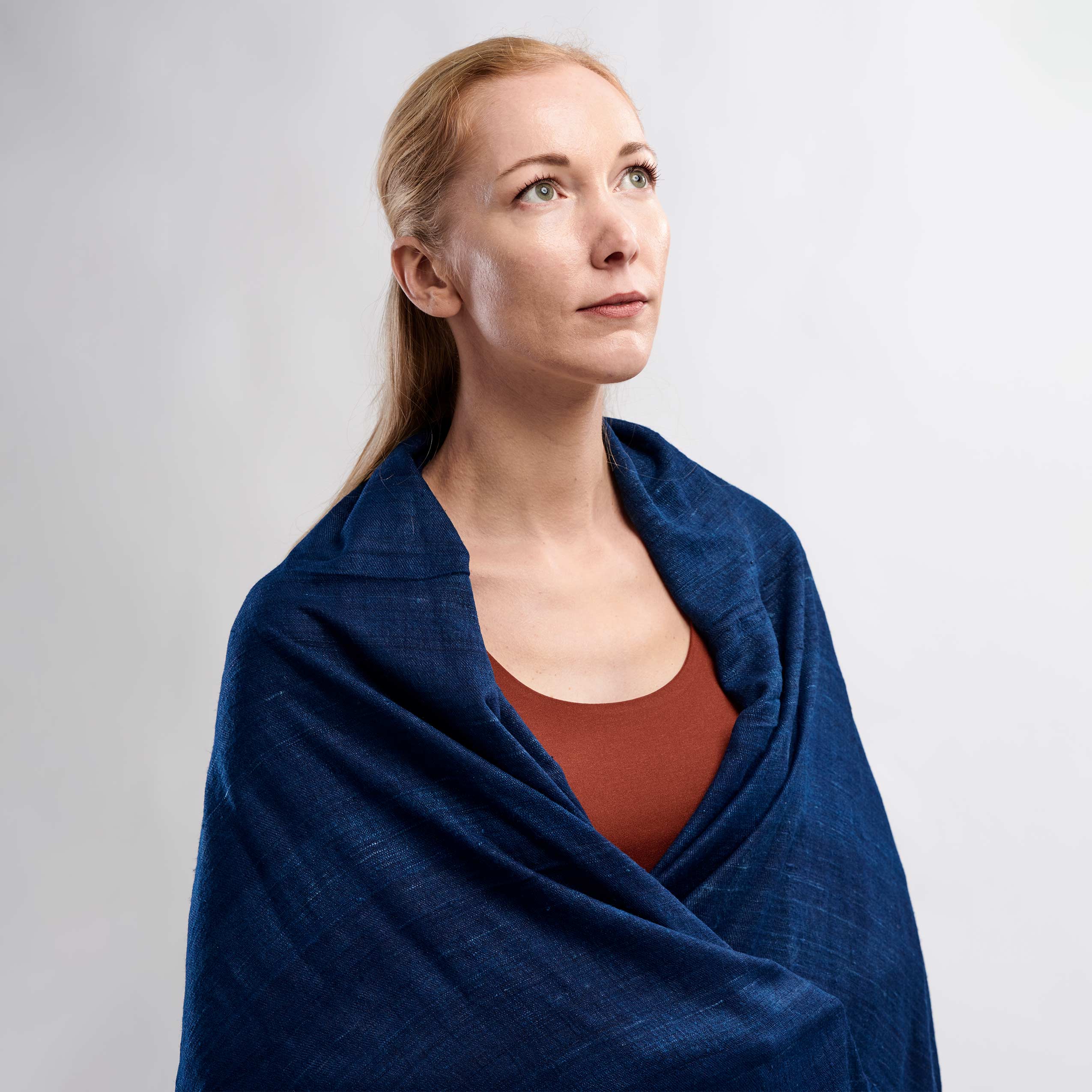 Timeless Silk – Blue Eri Silk Shawl