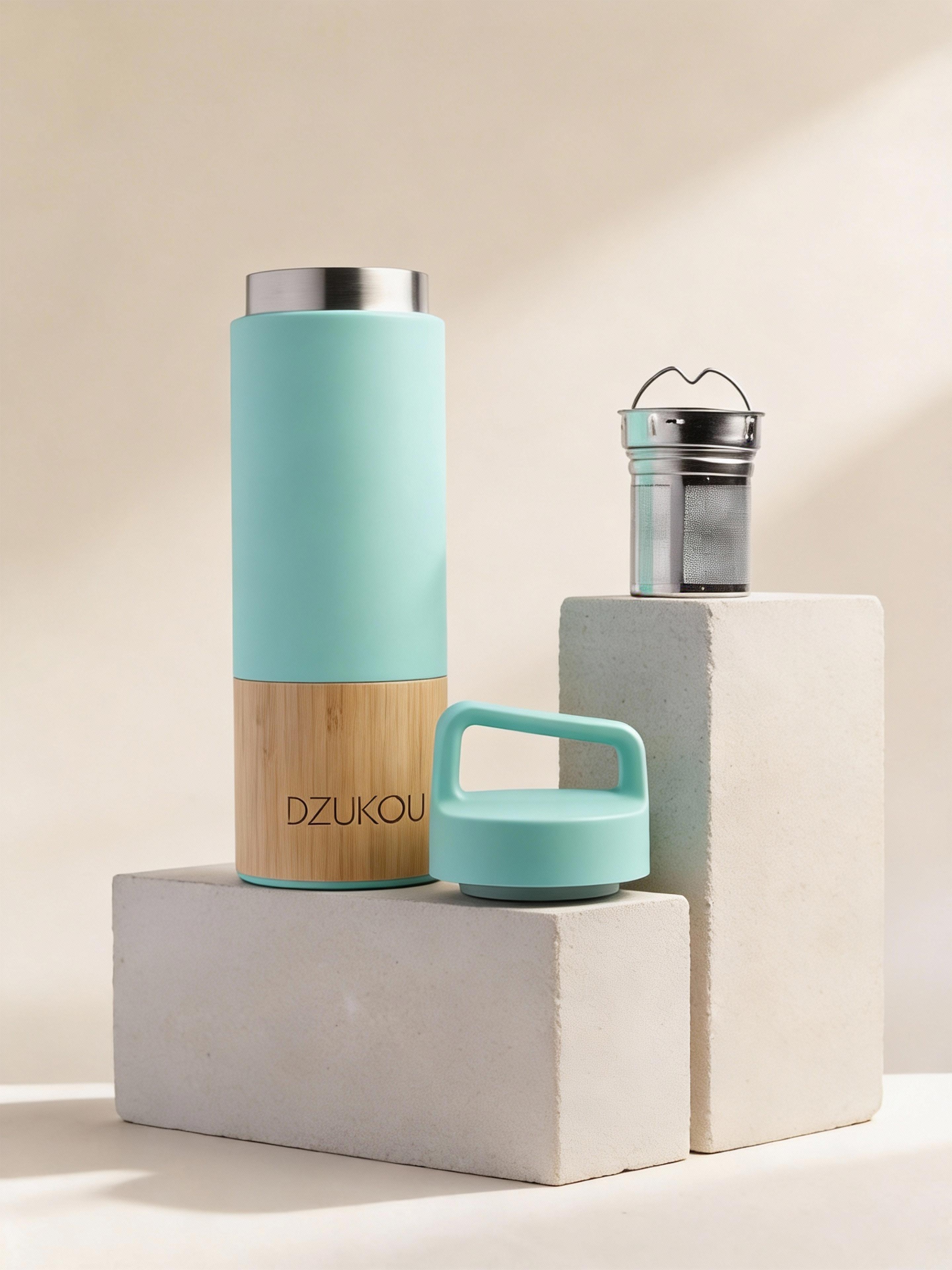 Saint Elias - Bamboo and Stainless Steel Thermos Bottle 530 ml