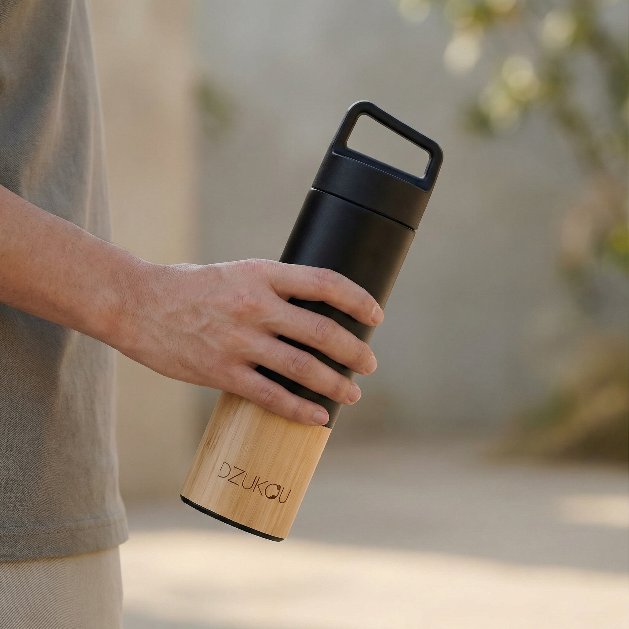Saint Elias - Bamboo and Stainless Steel Thermos Bottle 530 ml