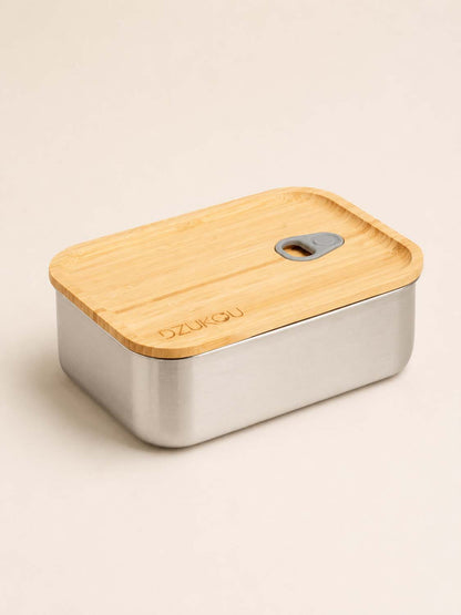 Jim Corbett - RVS Lunchbox met Bamboe Deksel en Vacuüm Ventiel 1200 ml 