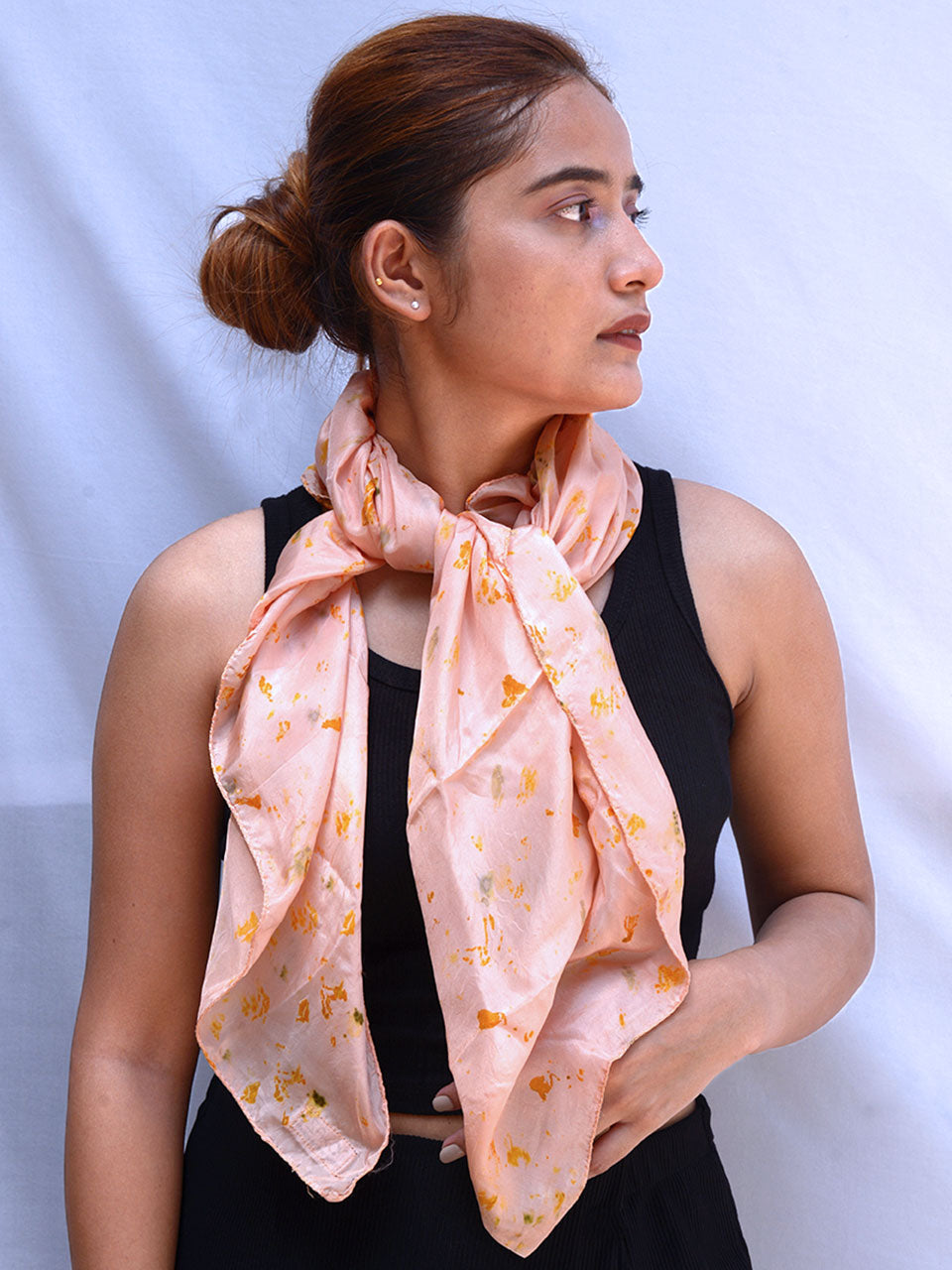 Onyx Blush Eco-printed Silk Scarf