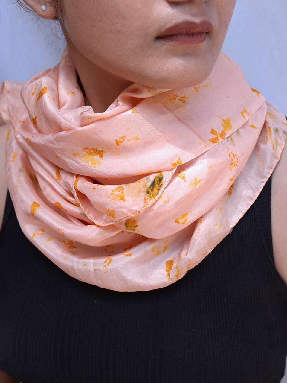 Onyx Blush Eco-printed Silk Scarf