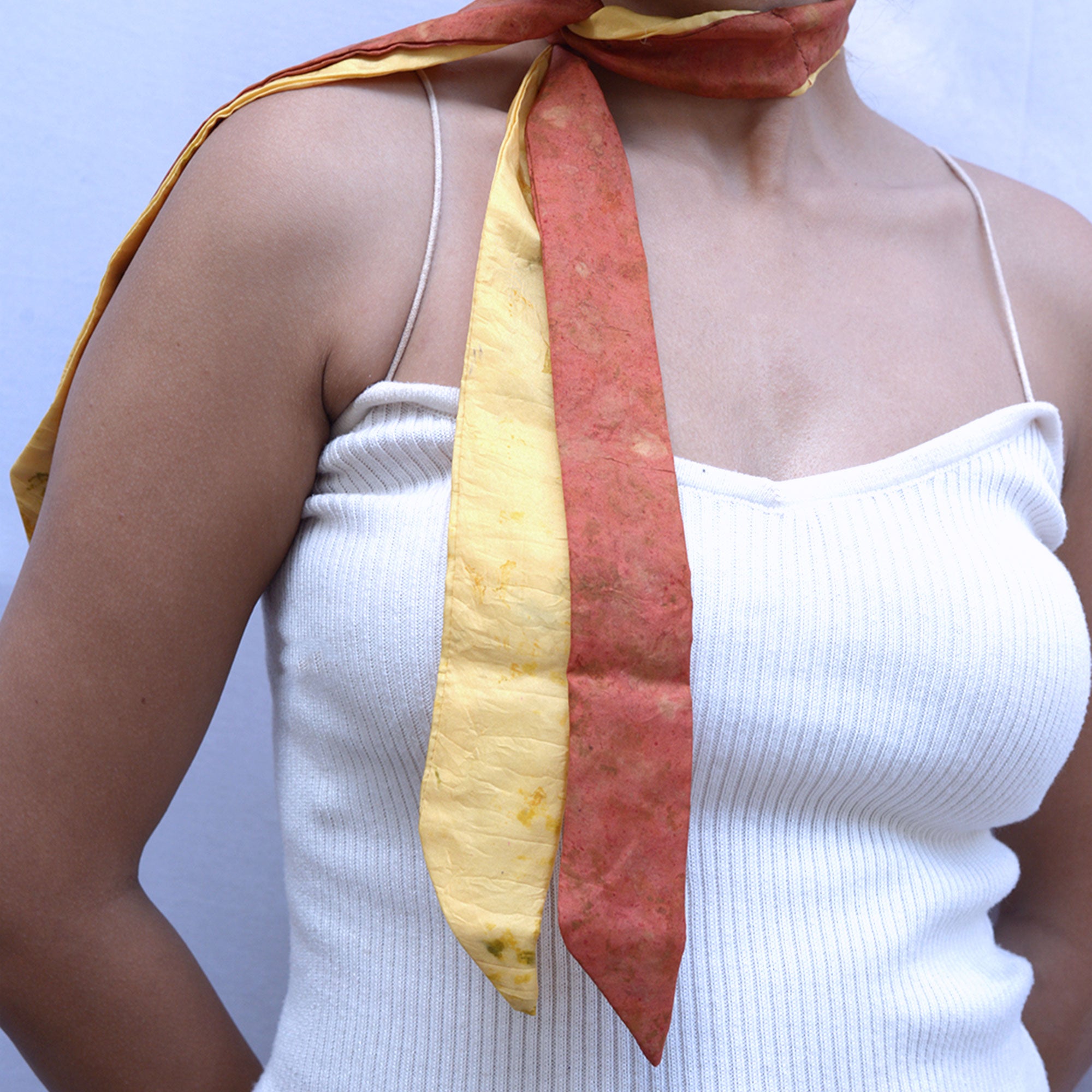 Liffey - Habutai Burnt Orange &amp; Yellow Neck Tie