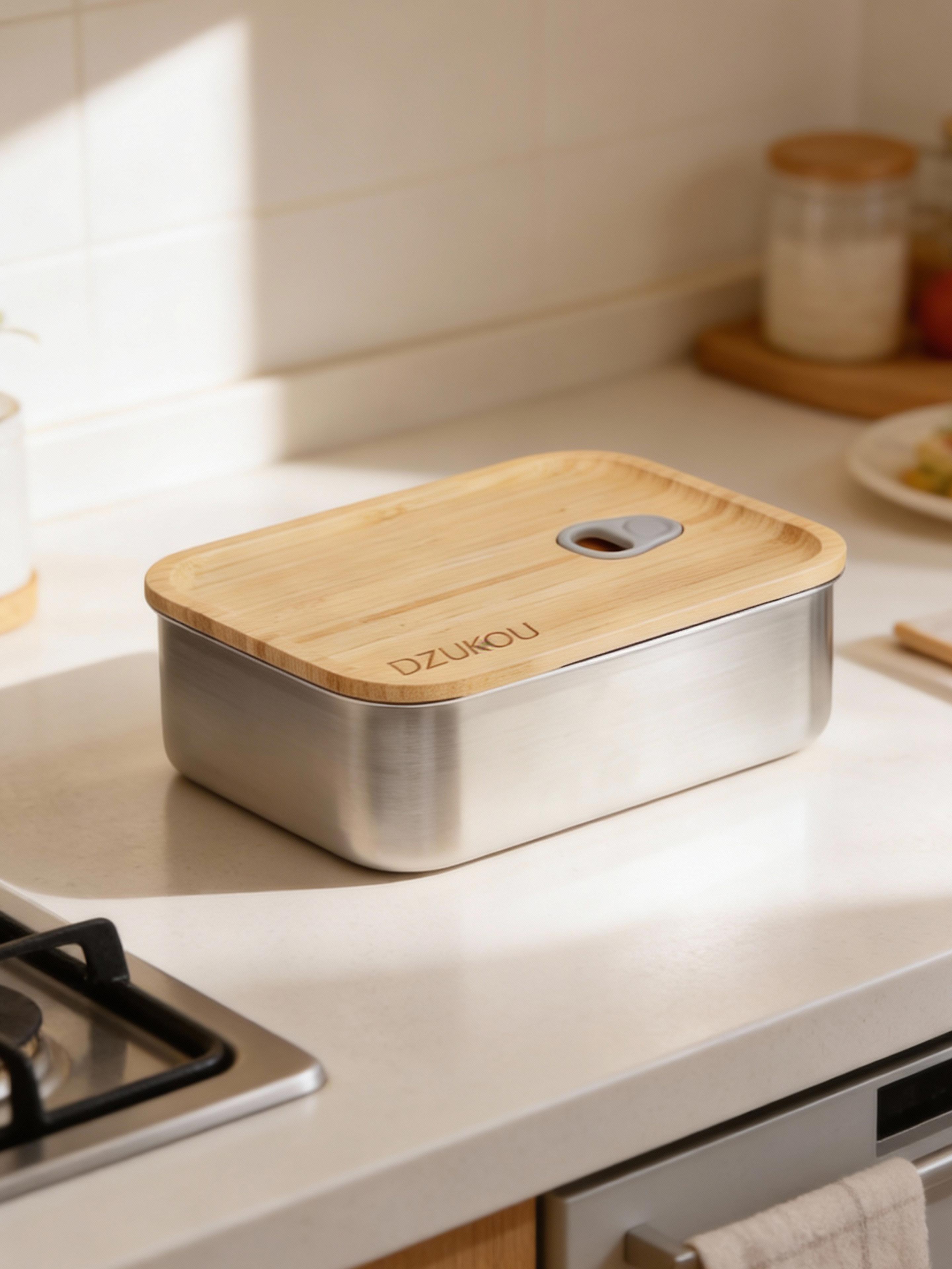 Jim Corbett - Bamboo and Stainless Steel Vacuum Bento Box 1200 ml