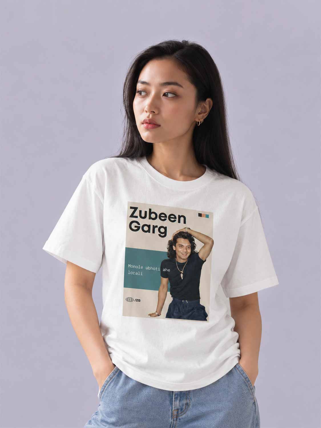 Zubeen Garg “Monole Ubhoti Ahe Lorali” T-Shirt – Unisex White Cotton Graphic Tee