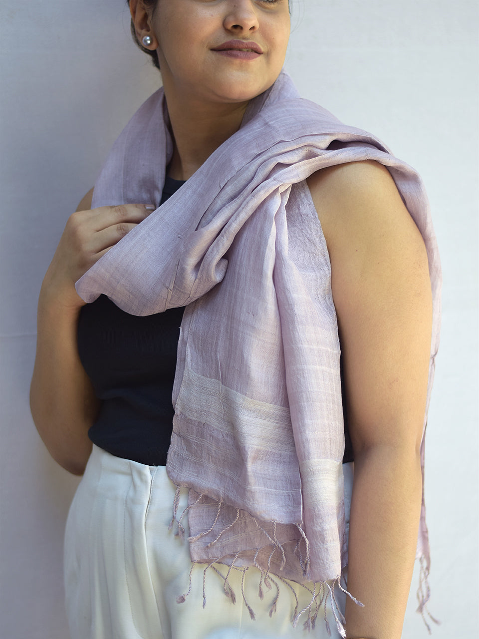 Niseko - Purple Nuni Silk Shawl