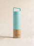 Mint green and wooden water bottle with &