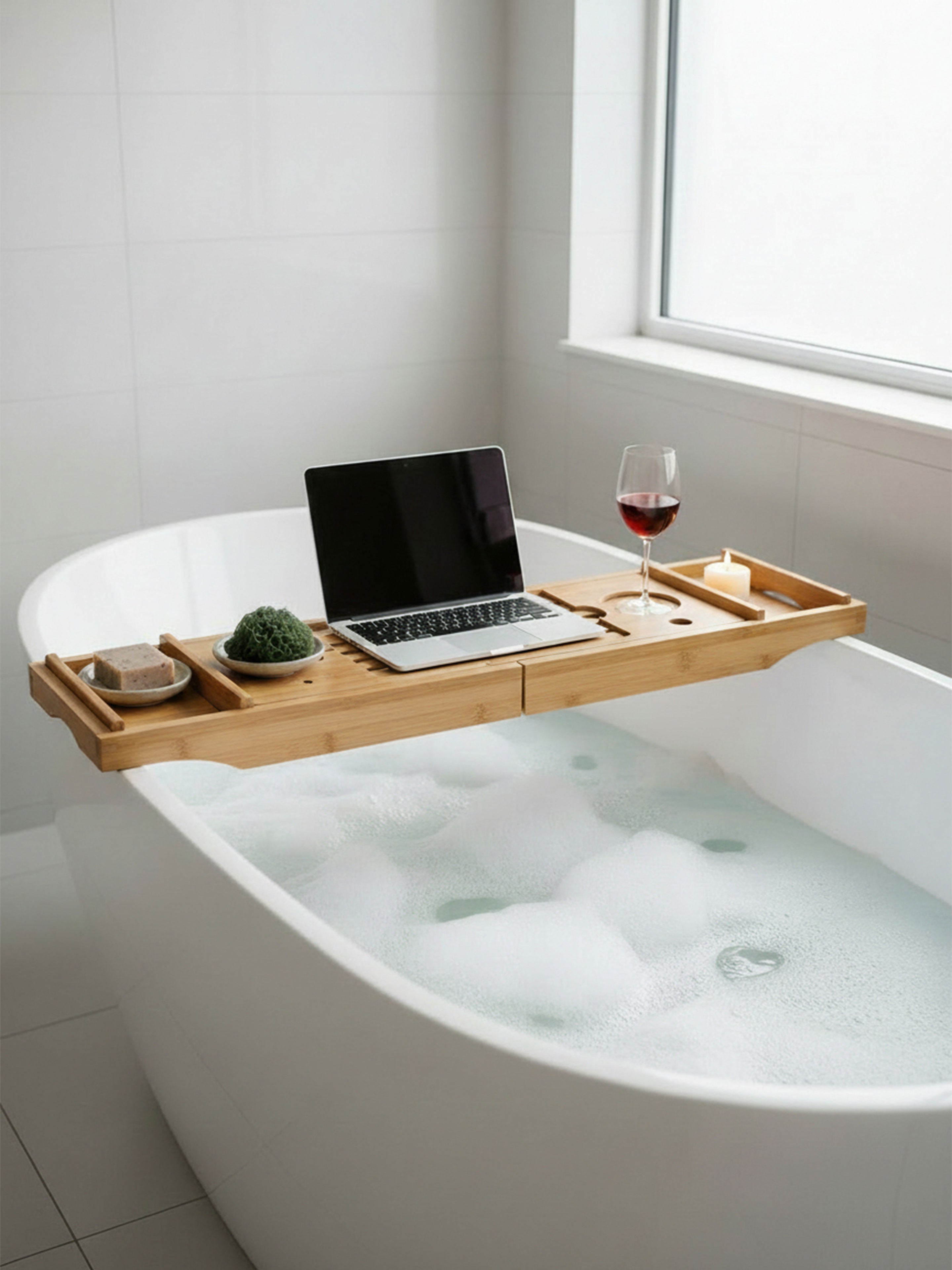 Valley of Flowers – Badewannenablage aus Bambus