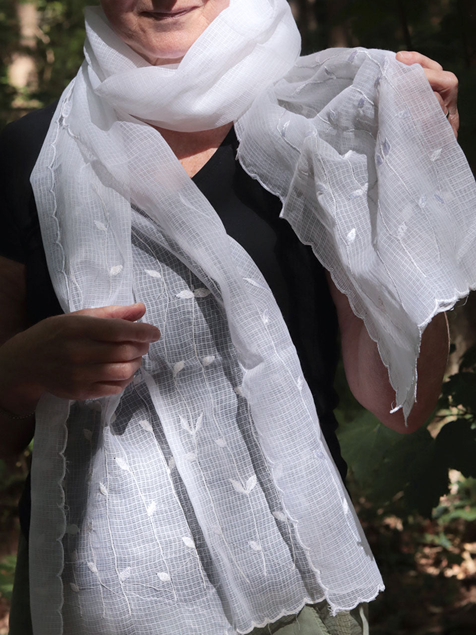 Seine - Kota Doria White Shawl