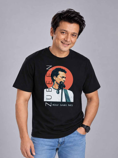 Zubeen Garg “Nibir Junaki Raati” T-Shirt – Unisex Black Cotton Graphic Tee