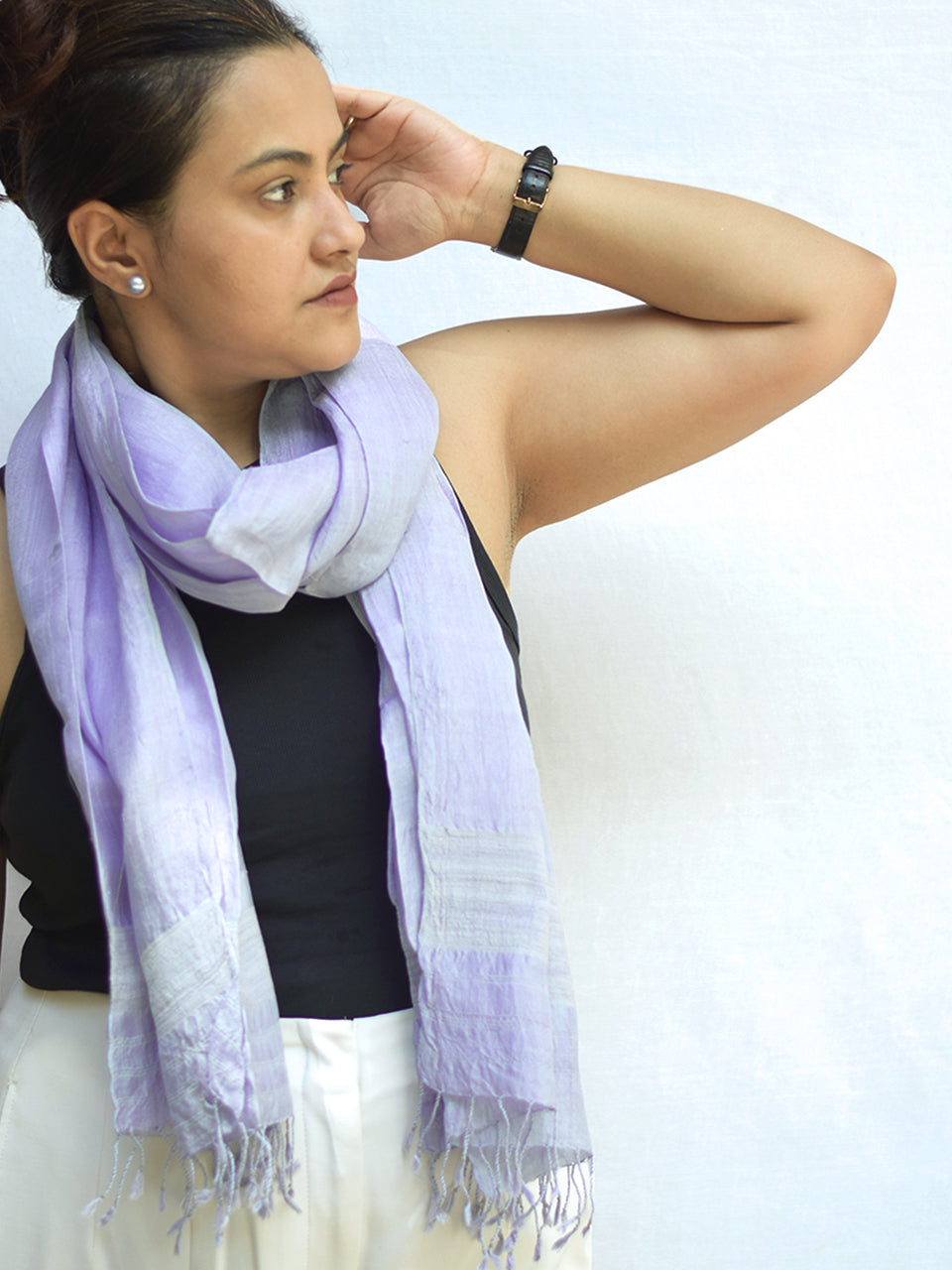 Niseko - Lavender Nuni Silk Shawl
