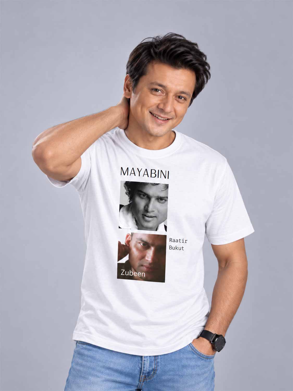 Zubeen Garg “Mayabini Raatir Bukut” T-Shirt – Unisex White Cotton Graphic Tee