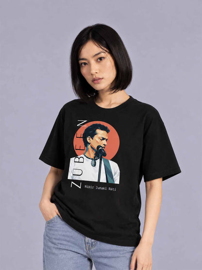 Zubeen Garg “Nibir Junaki Raati” T-Shirt – Unisex Black Cotton Graphic Tee