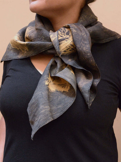 Asa - Pure Eri and Mulberry Ebony Silk Scarf