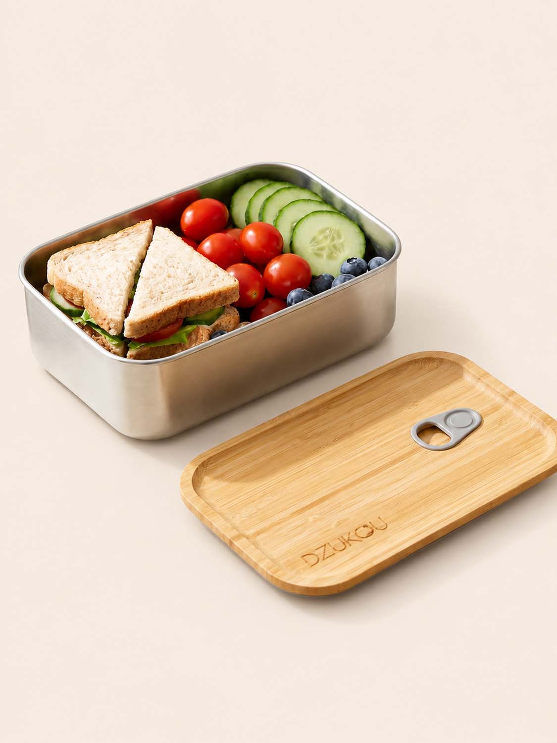 Jim Corbett - RVS Lunchbox met Bamboe Deksel en Vacuüm Ventiel 1200 ml 