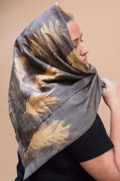 Asa - Pure Eri and Mulberry Ebony Silk Scarf