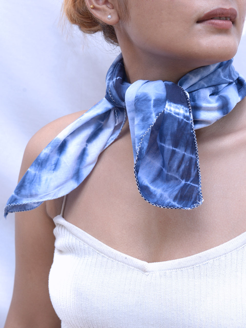 Shibori - Blue Cotton Neckerchief