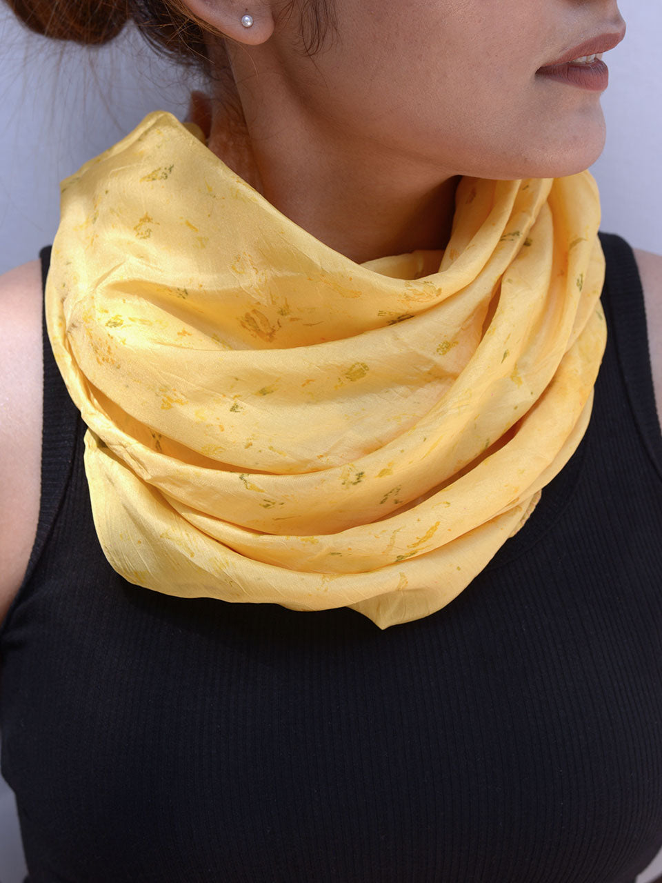 Onyx Yellow Eco-printed Silk Scarf