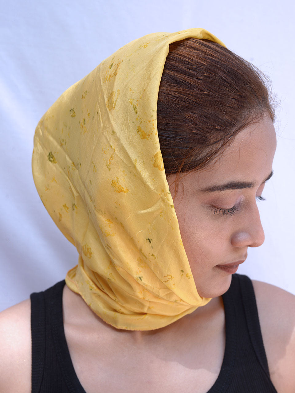 Onyx Yellow Eco-printed Silk Scarf