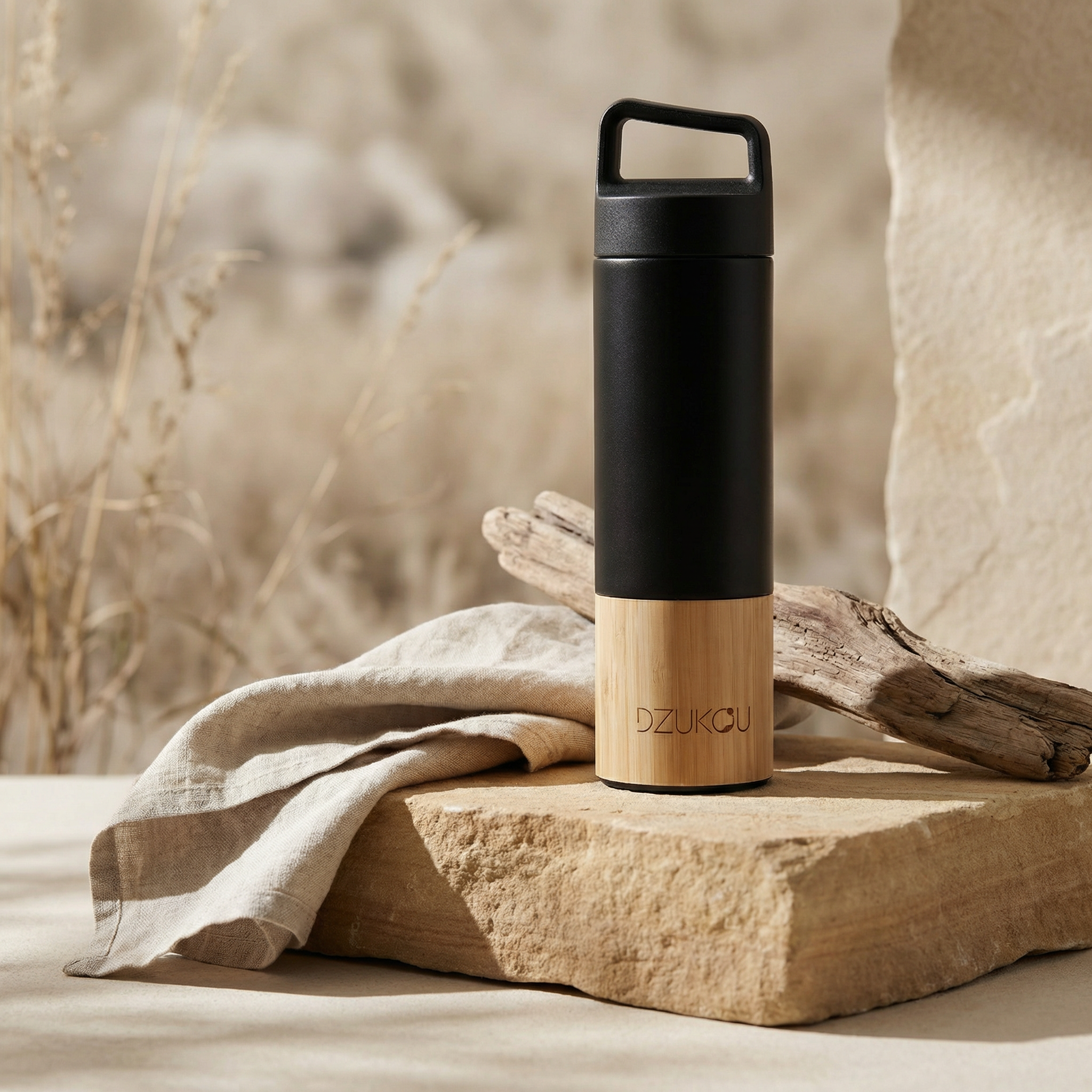Saint Elias - Bamboo and Stainless Steel Thermos Bottle 530 ml