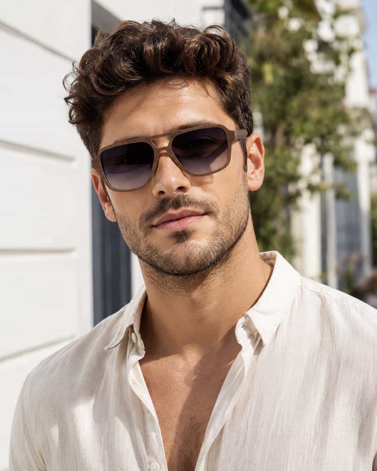 Oblique - Wooden Sunglasses for Men