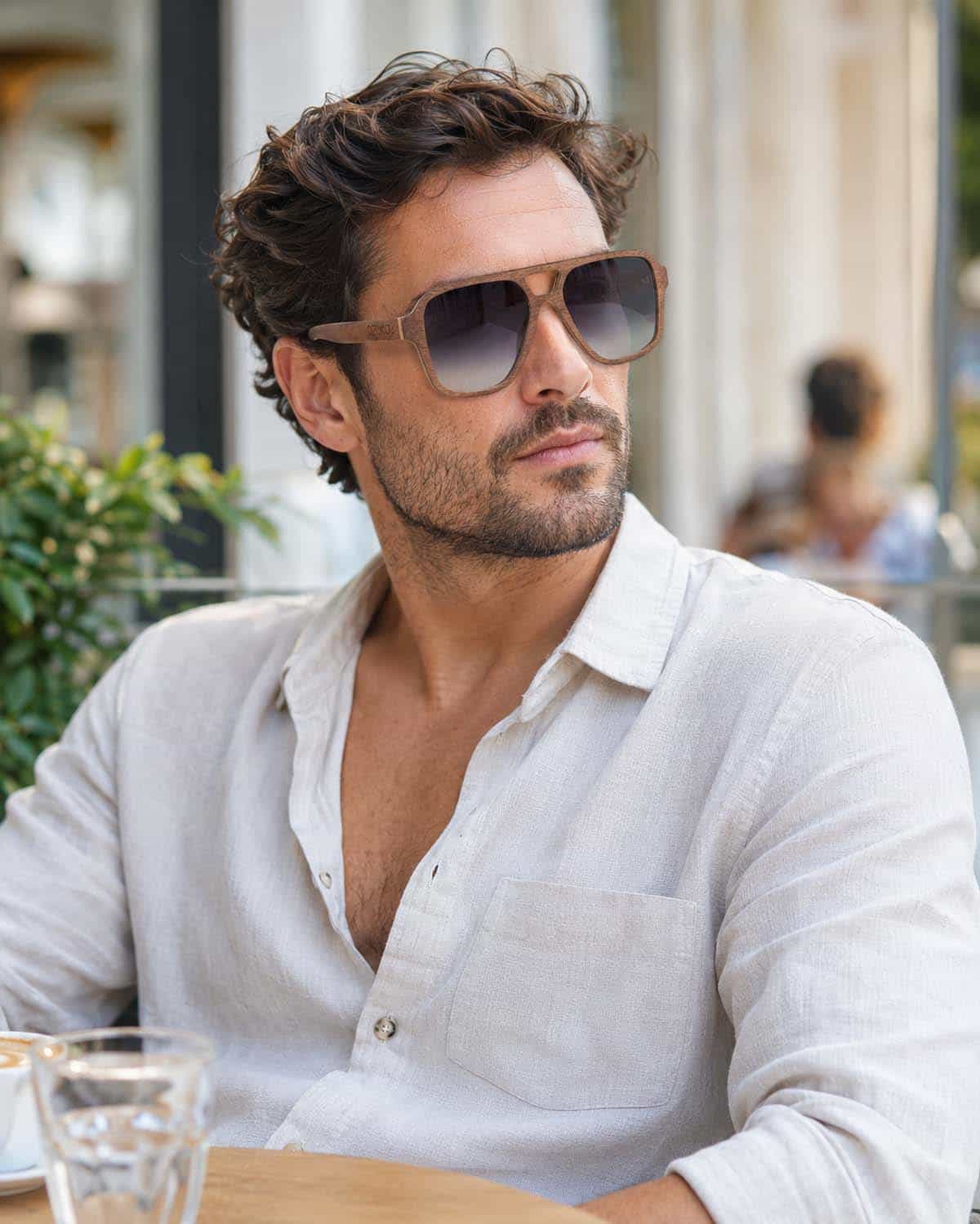 Oblique - Wooden Sunglasses for Men