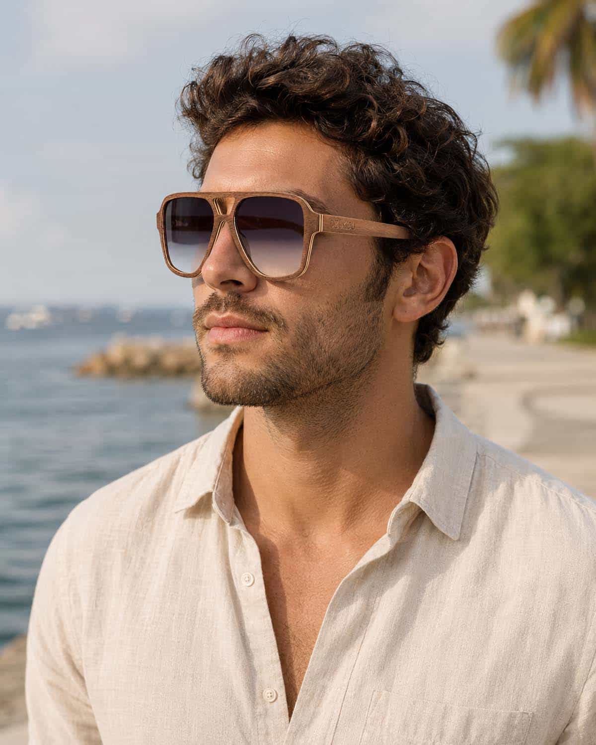 Oblique - Wooden Sunglasses for Men