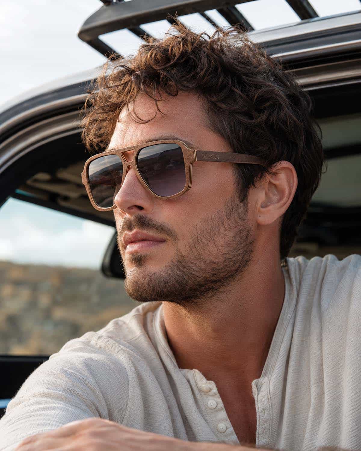 Oblique - Wooden Sunglasses for Men