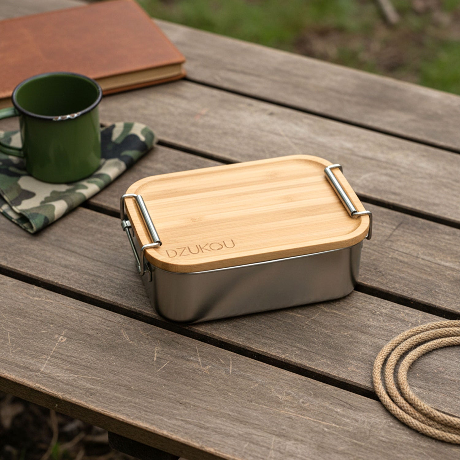 Jim Corbett - Bamboo and Stainless Steel Lock Lunch Box 800 ml