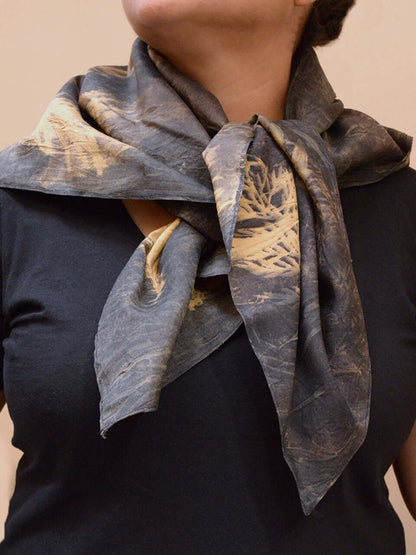 Asa - Pure Eri and Mulberry Ebony Silk Scarf