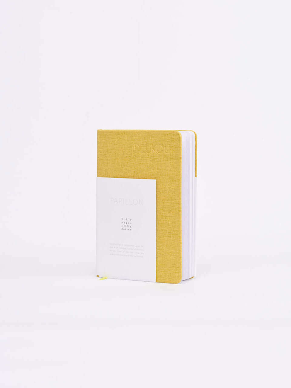 Yellow notebook in a white background